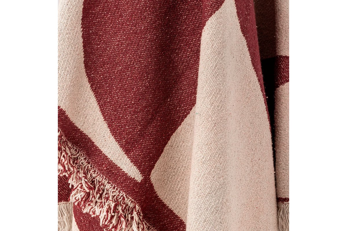 Plaid Luma - Rouge, en coton recyclé