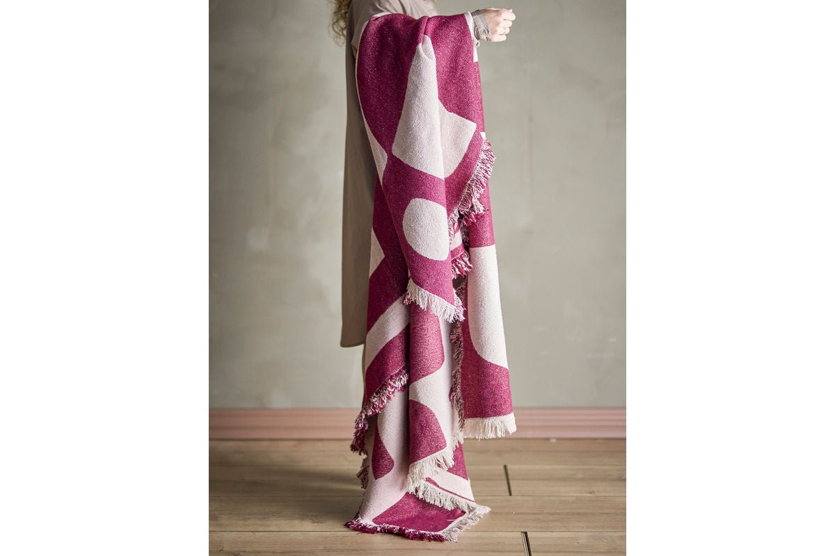 Plaid Luma - Rouge, en coton recyclé