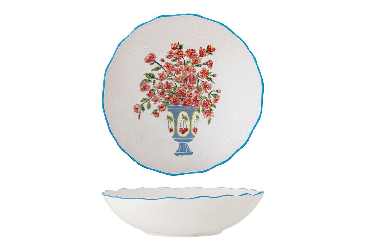 Bol Avenza – faïence blanche avec fleurs
