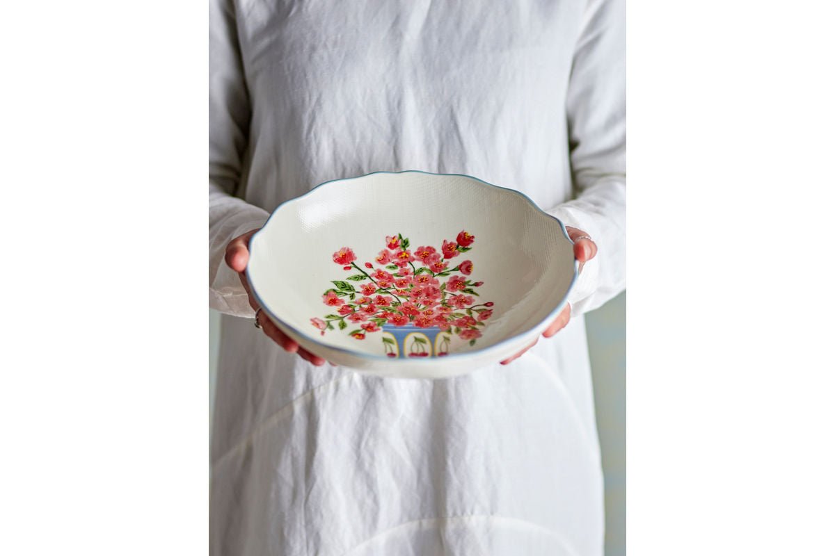 Bol Avenza – faïence blanche avec fleurs