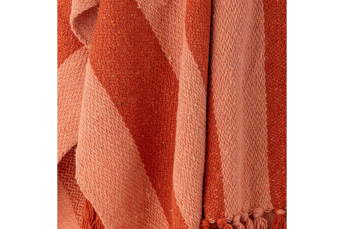 Plaid Niam - Orange, en coton recyclé