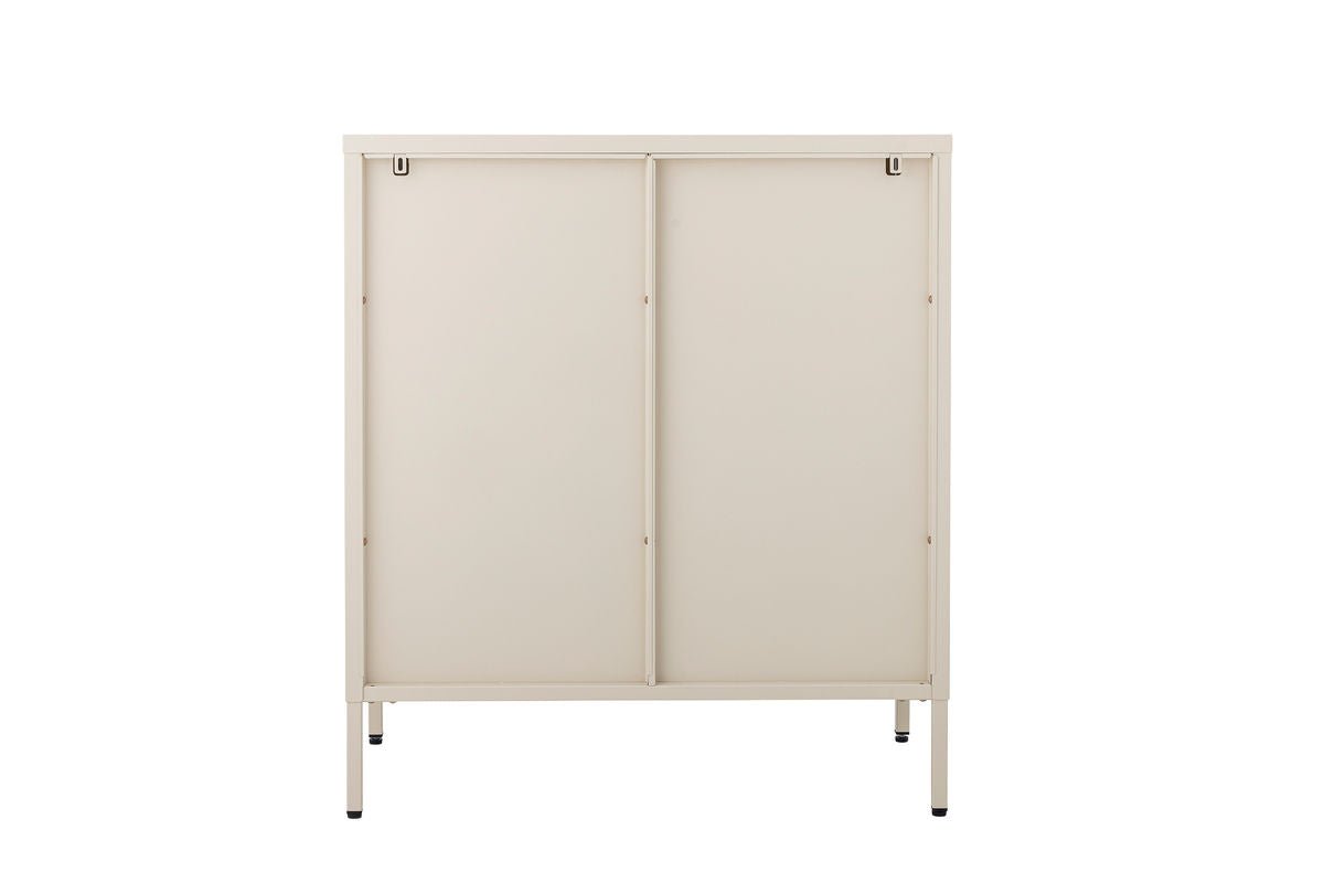 Commode Savona – Verre strié en ton sable doux