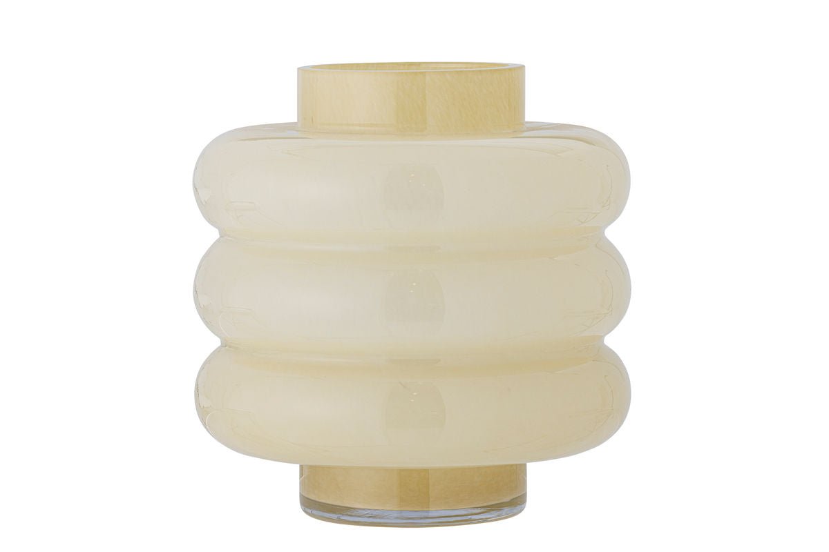 Vase Elara – Verre soufflé bouche en jaune chaud