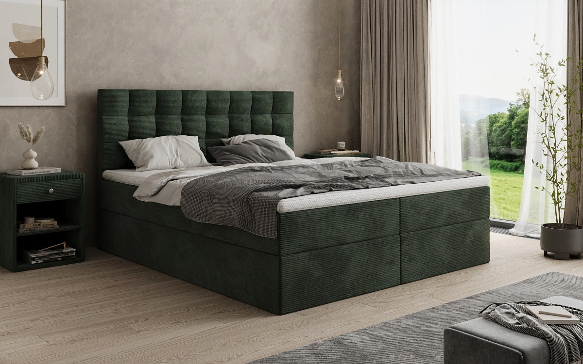 Boxspringbett Como in Cord mit Stauraum