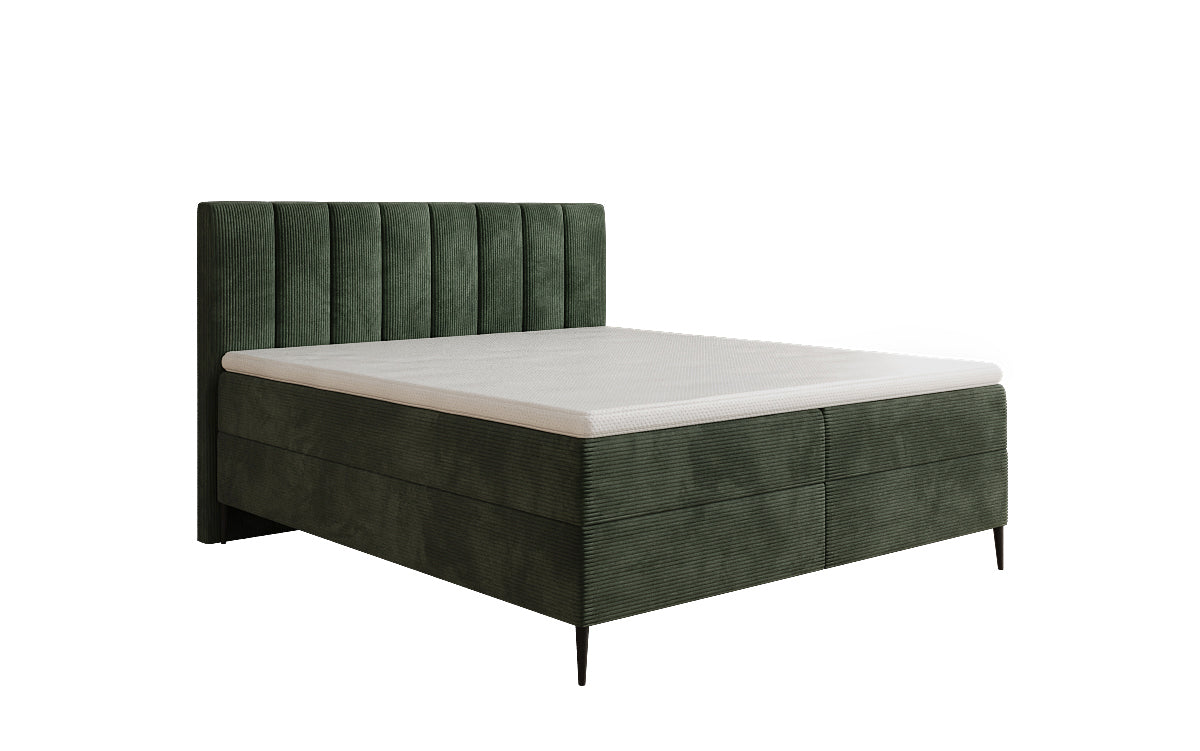 Boxspringbett Lucca in Cord mit Stauraum und Füßen