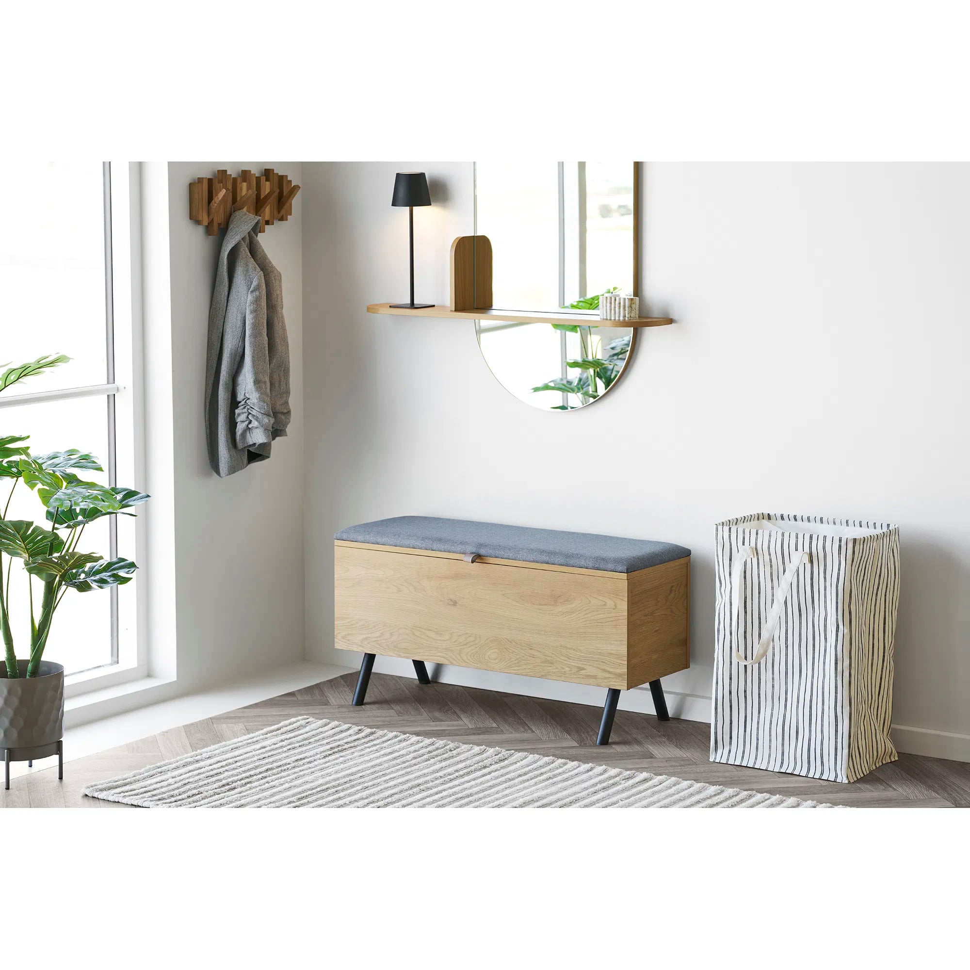 Wäschemand „Argos“ – Beige/Zwart met strepenpatroon