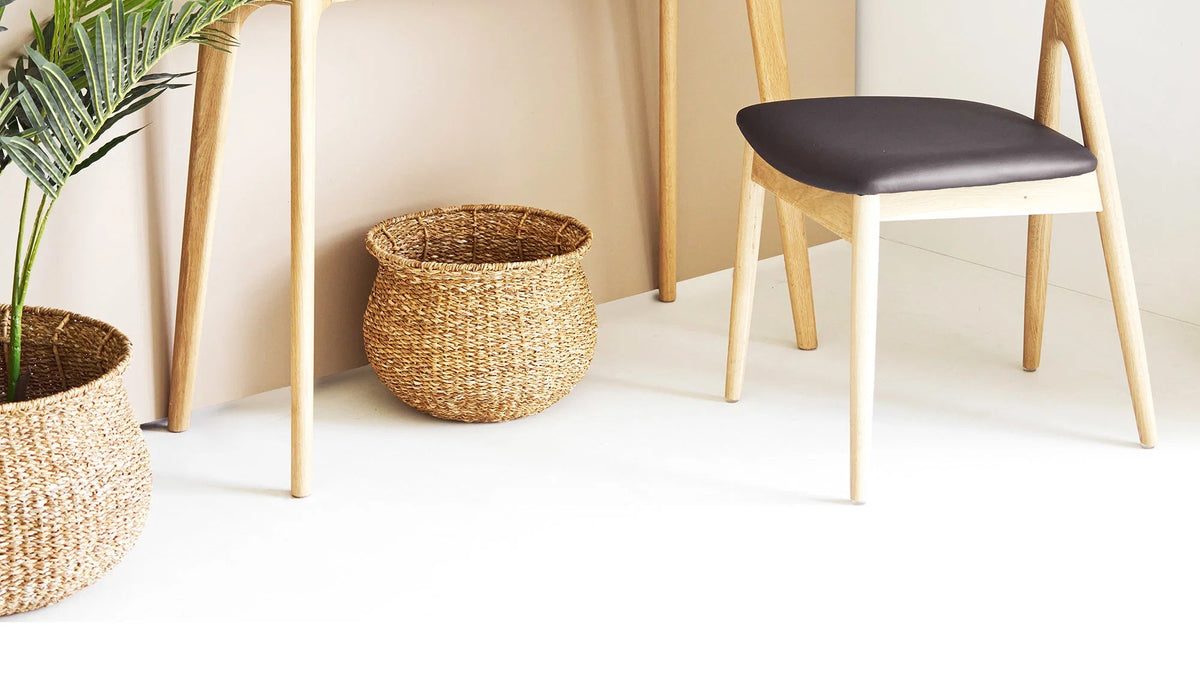 Lot de 2 paniers Medelin - en polyester et Bois