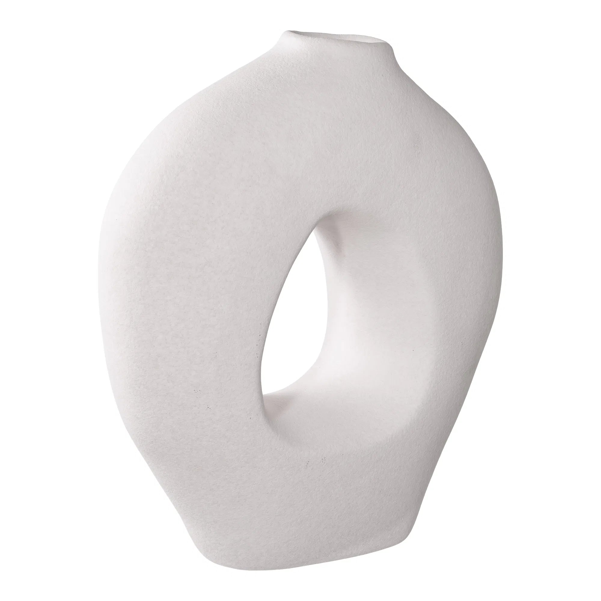 Vase « Lunea » – Céramique sculpturale en Blanc
