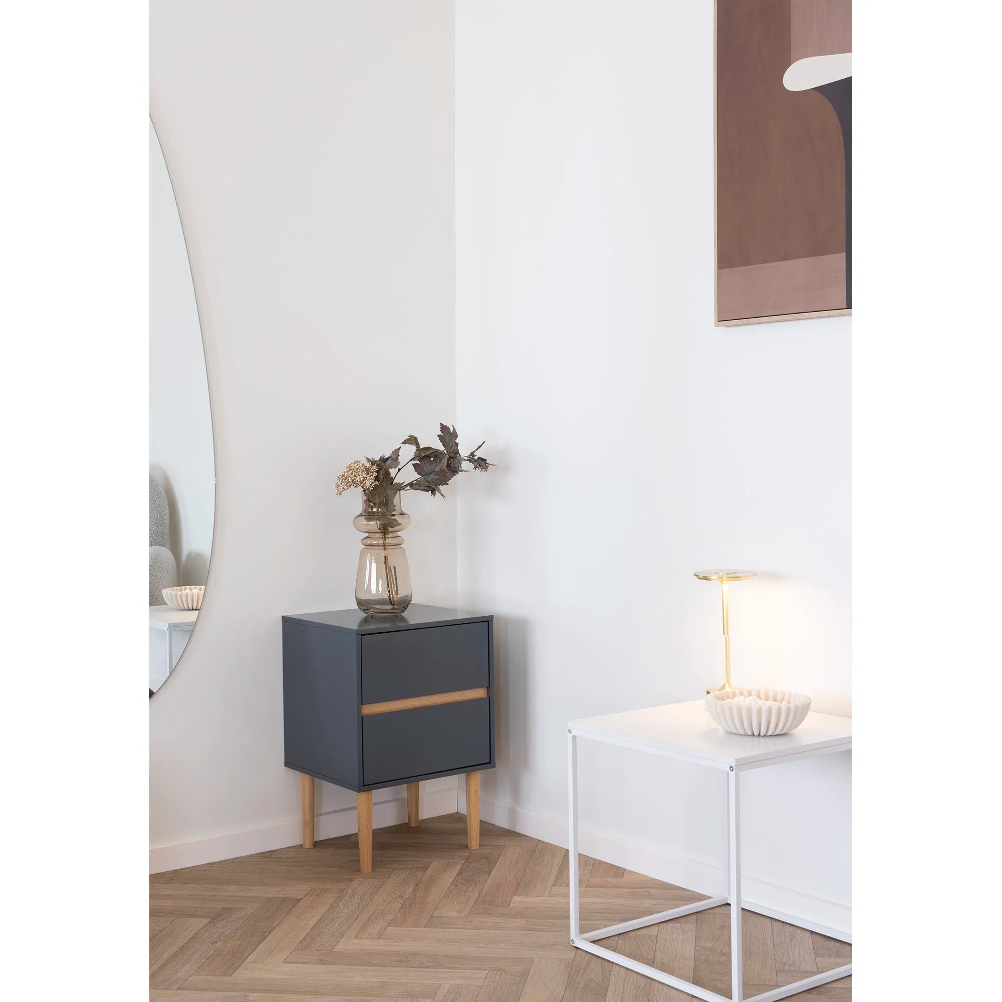 Vase « Eleni » – Verre fumé en doux Marron