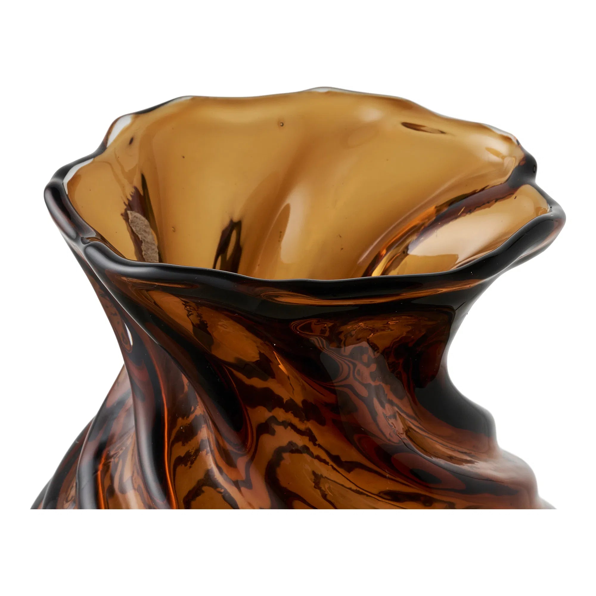 Vaas Terra – Rookbruin glas met draaieffect