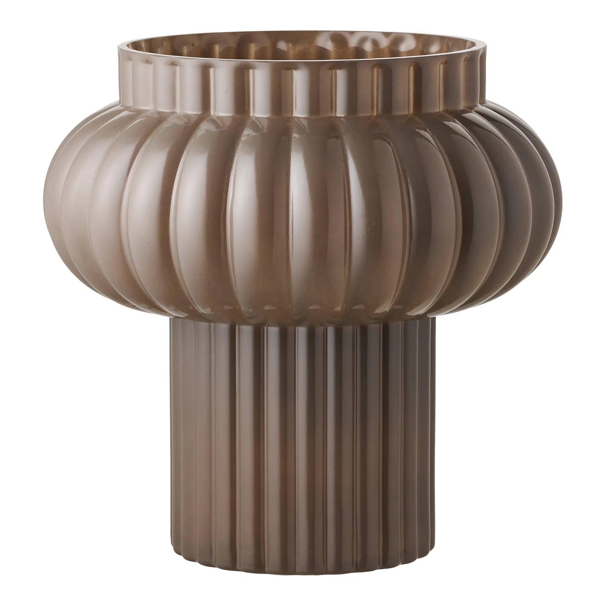 Vaas „Orion“ – mondgeblazen glas in Bruin