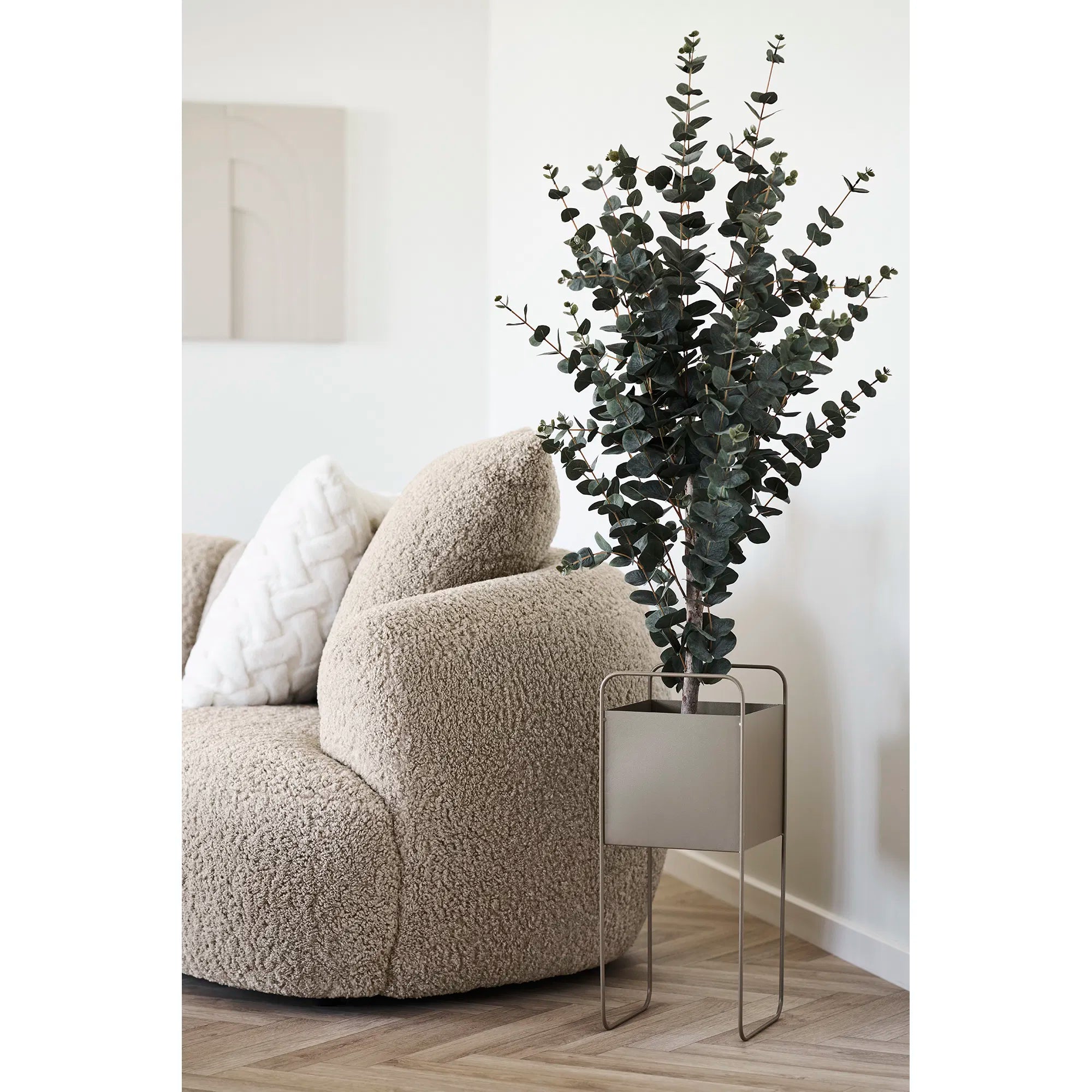 Pot de fleurs « Marvio » – Support moderne pour plantes en acier brun