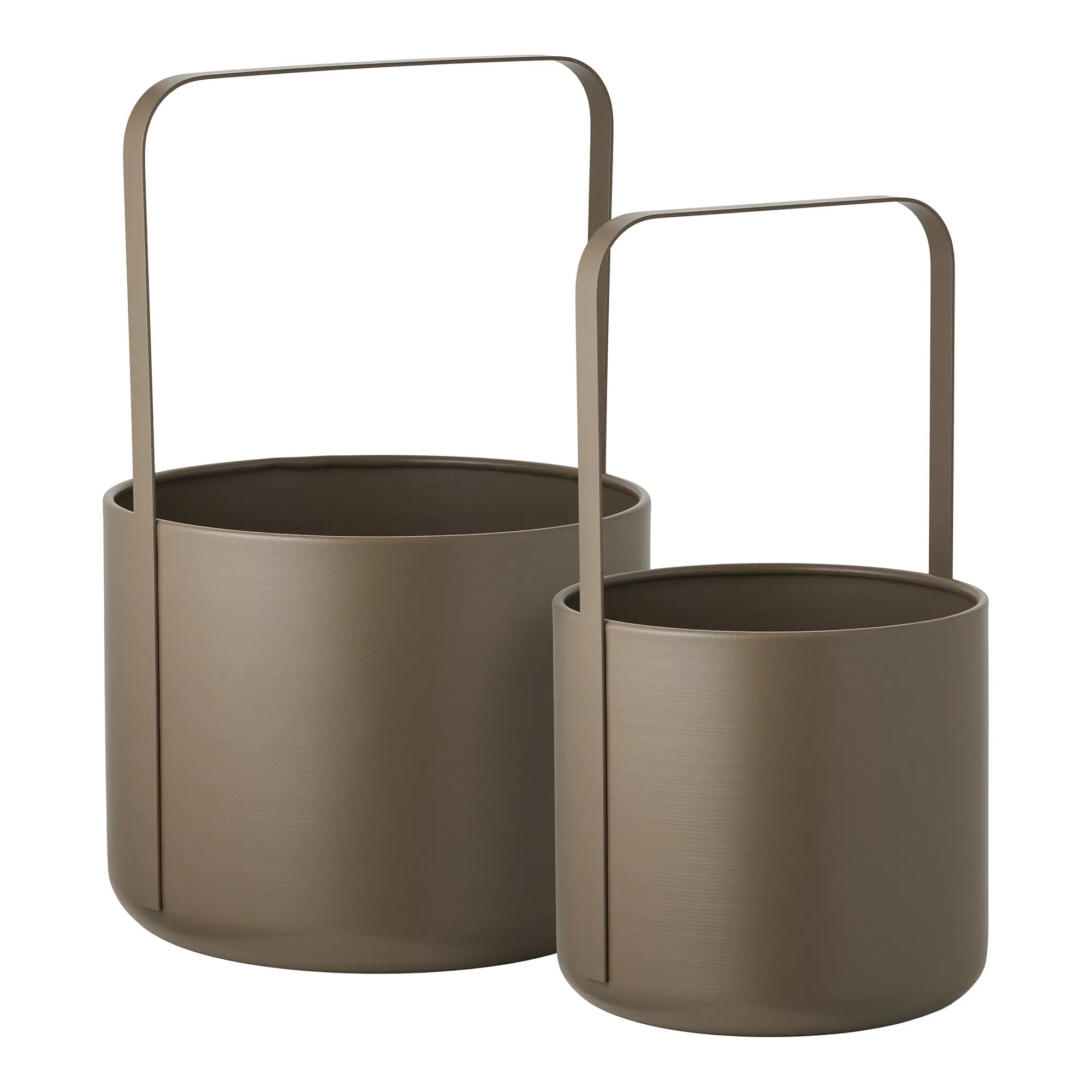 Bloempot „Arvion“ – set van 2 van bruin staal