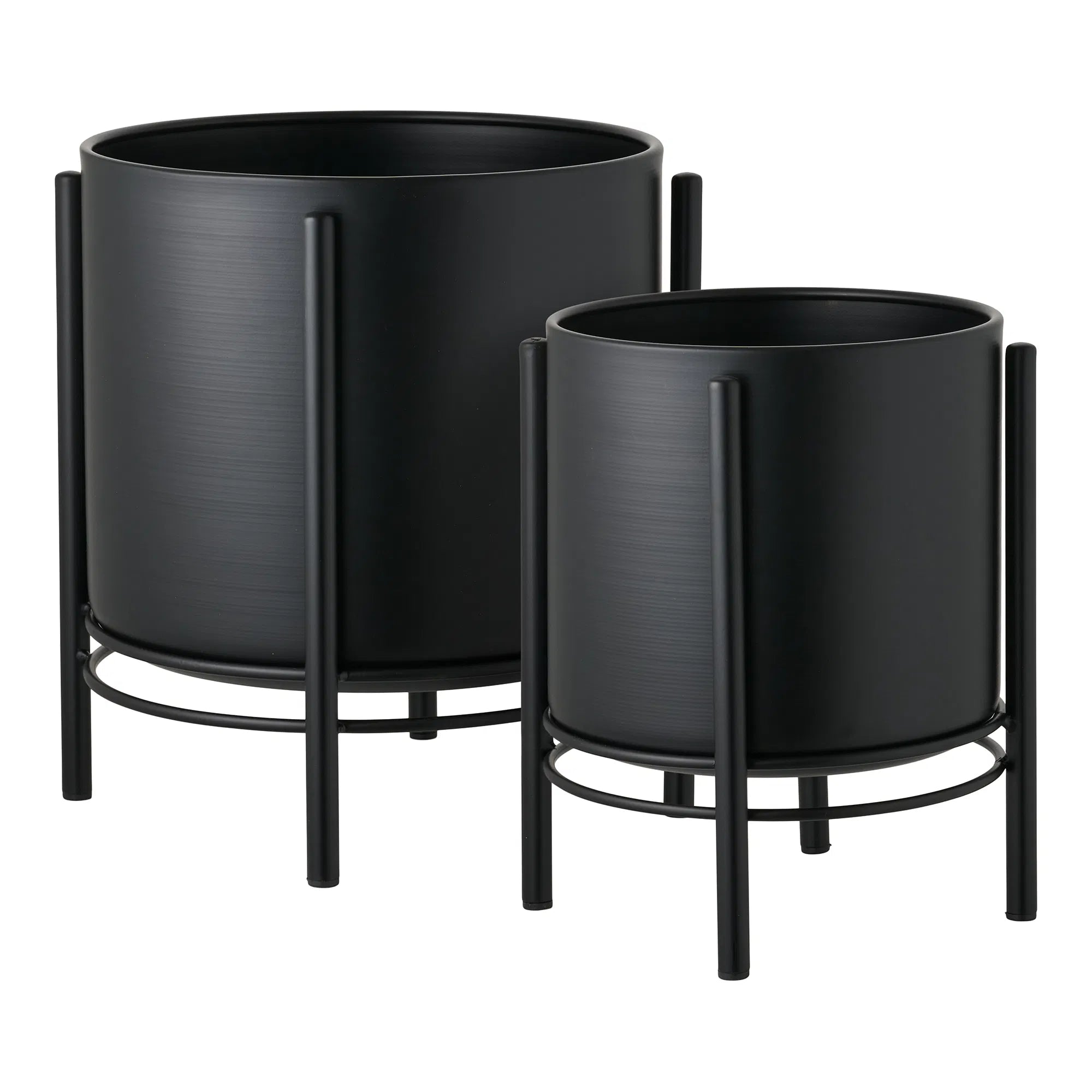 Bloempot „Nerano“ – set van 2 van zwart staal