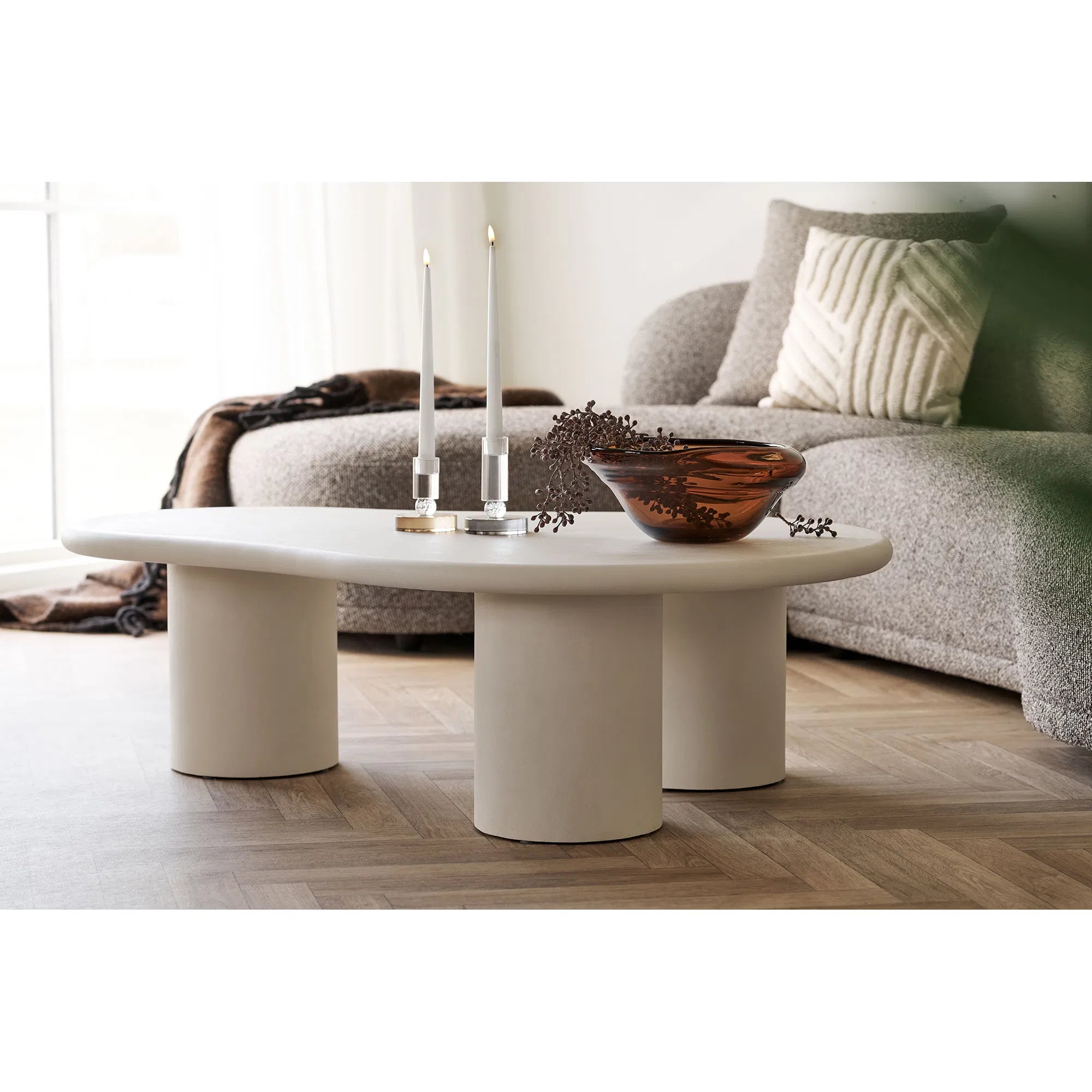 Kom "Marvella" – mondgeblazen glas in rookbruin