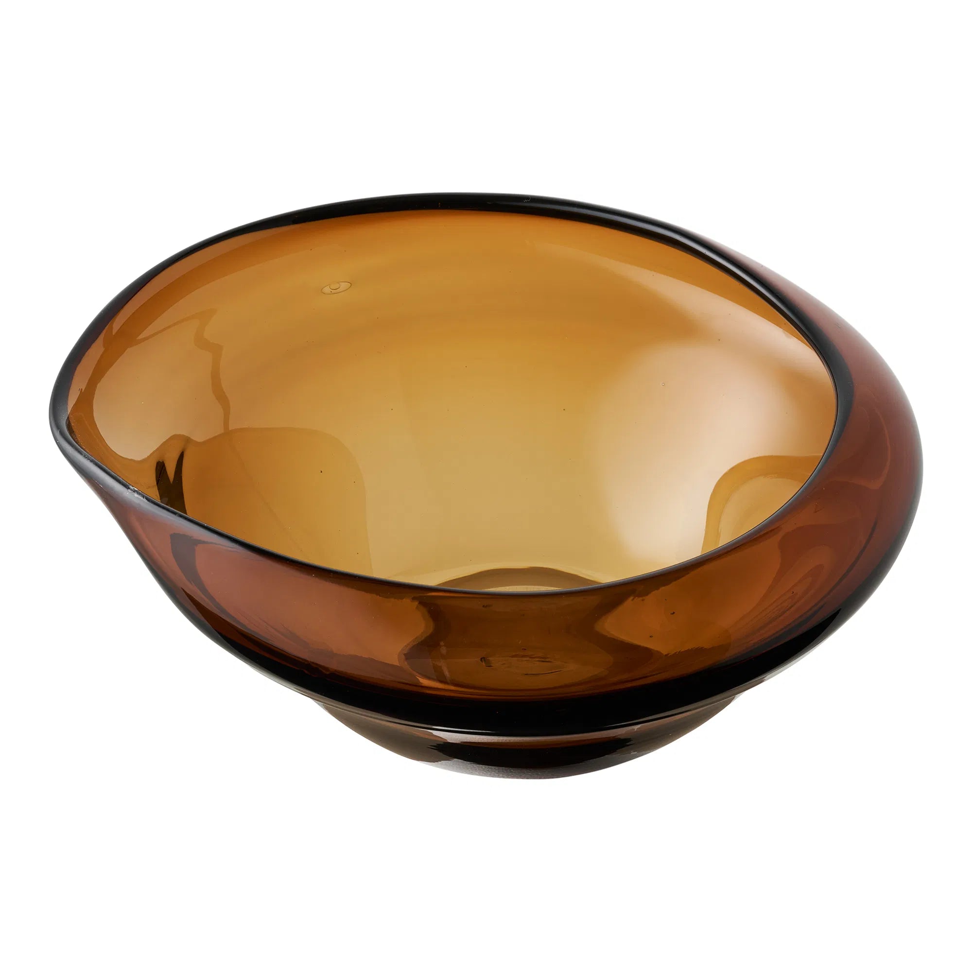 Kom "Marvella" – mondgeblazen glas in rookbruin