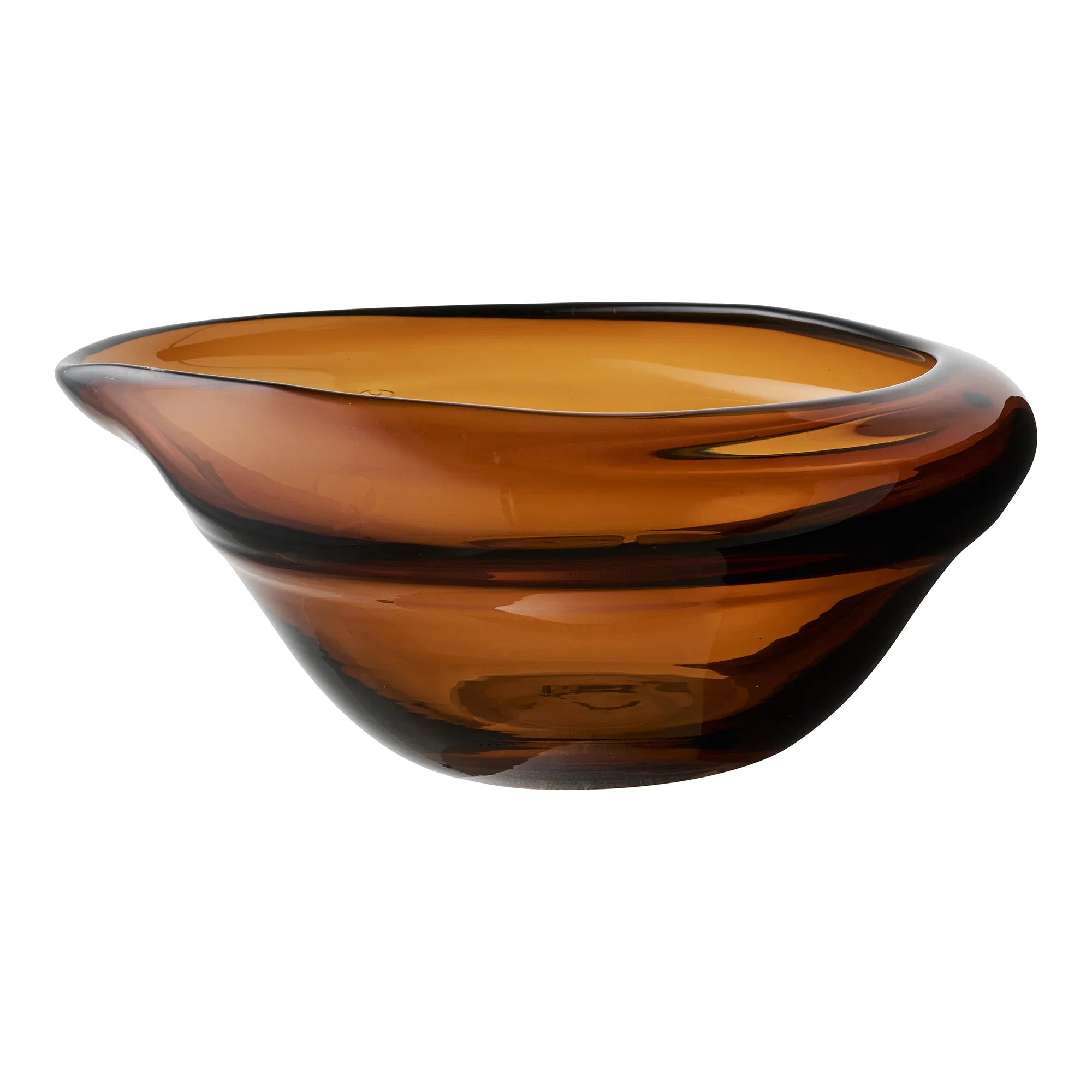 Kom "Marvella" – mondgeblazen glas in rookbruin