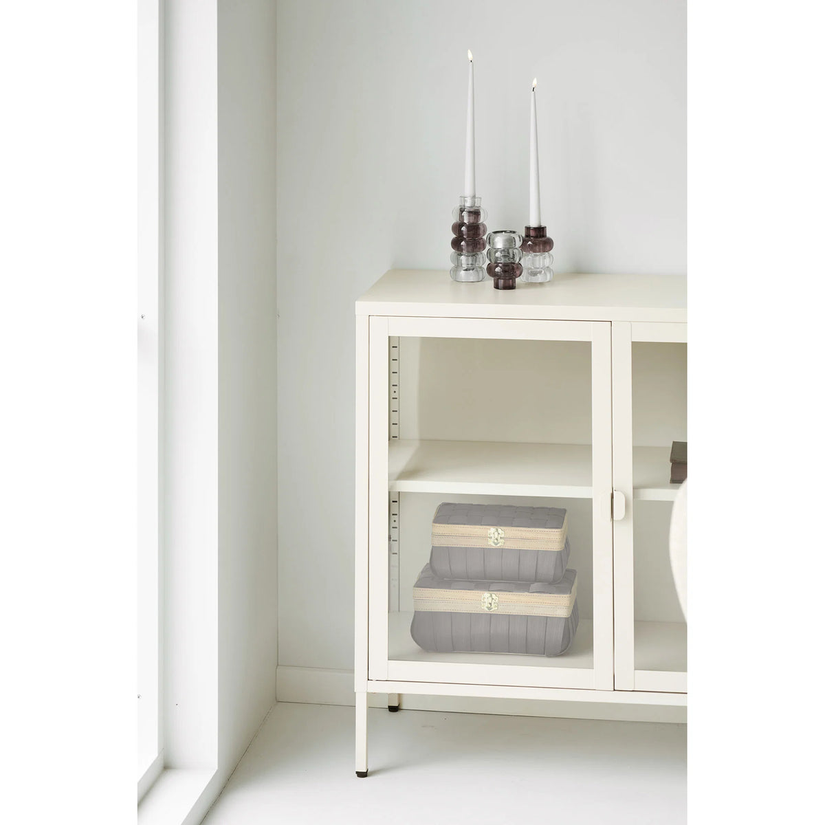 3-delige set kandelaars Glossy - in 3 kleuren van glas