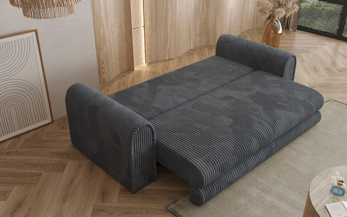 Designbank Lil Buddy 3-zits met slaapfunctie en opbergruimte in breedcorduroy