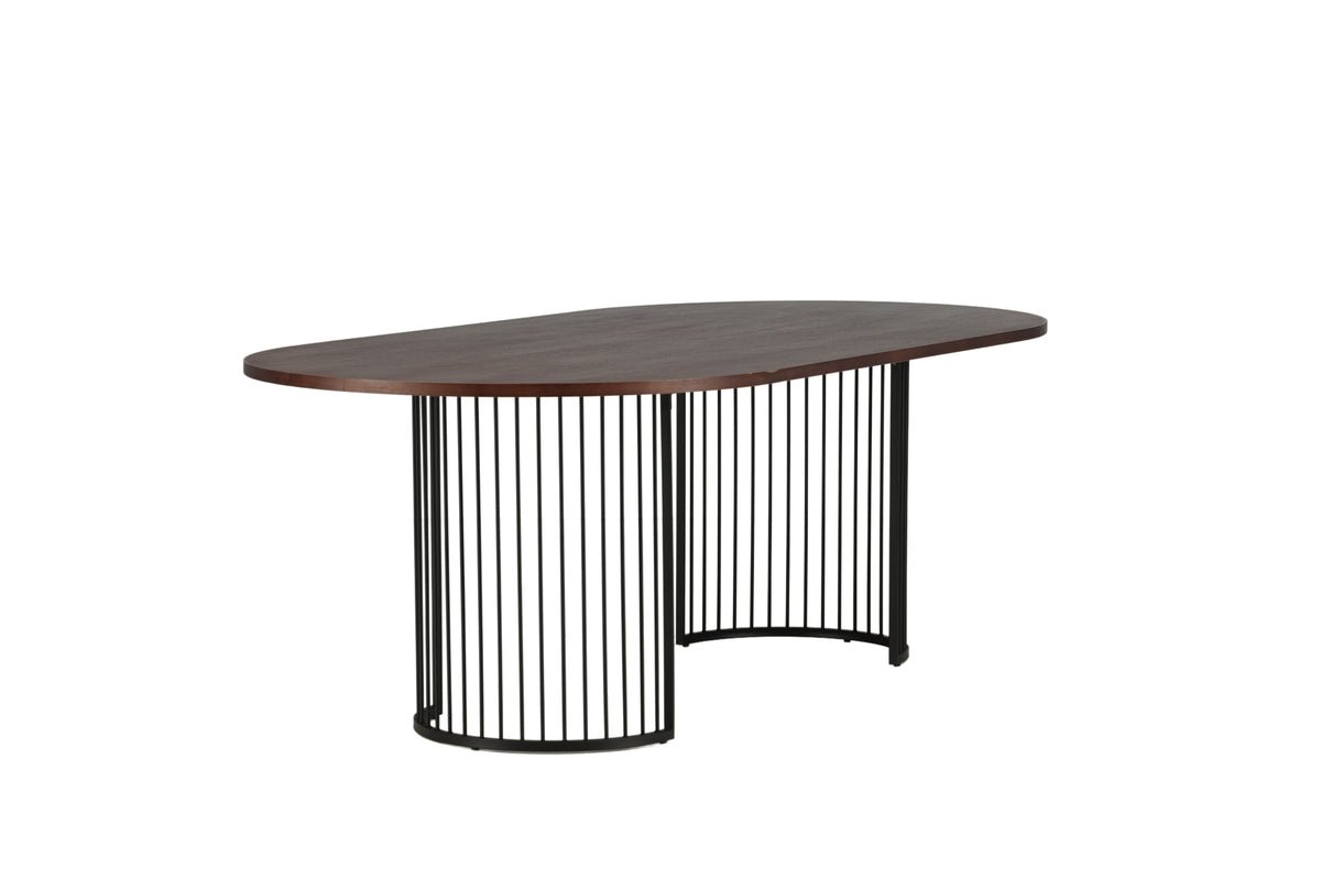 Eettafel Manolo - ovale eettafel met tafelblad in Zwart en walnoot