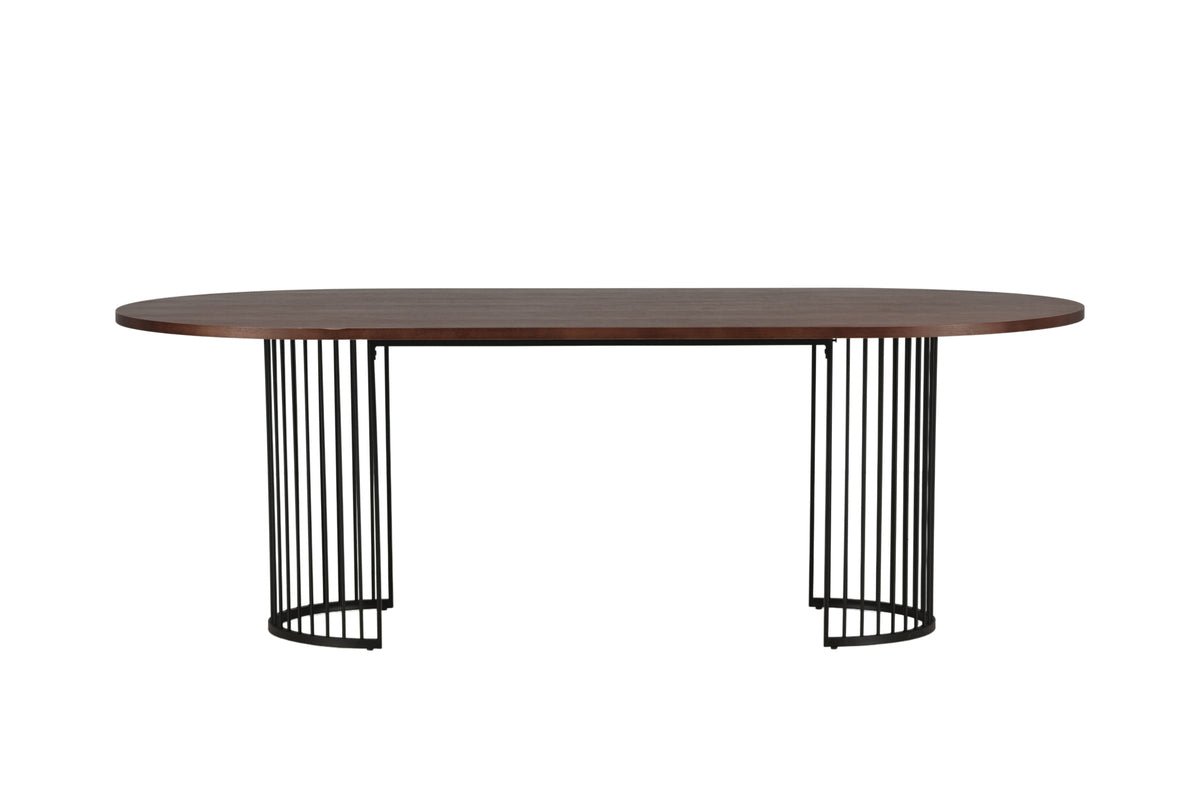 Eettafel Manolo - ovale eettafel met tafelblad in Zwart en walnoot