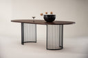 Eettafel Manolo - ovale eettafel met tafelblad in Zwart en walnoot