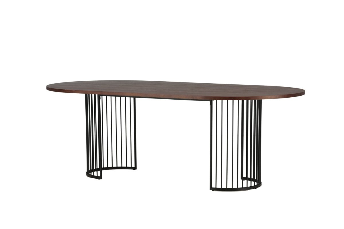 Eettafel Manolo - ovale eettafel met tafelblad in Zwart en walnoot