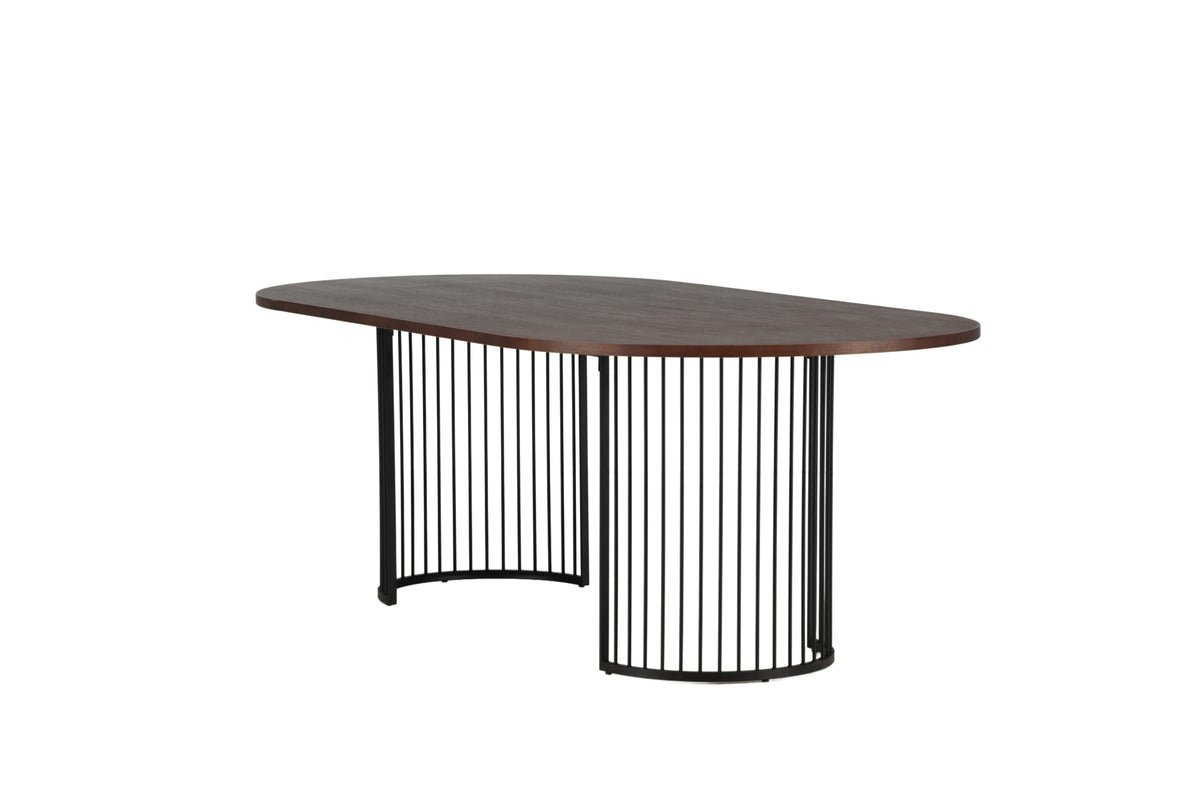 Eettafel Manolo - ovale eettafel met tafelblad in Zwart en walnoot