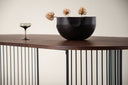 Eettafel Manolo - ovale eettafel met tafelblad in Zwart en walnoot