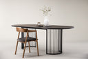 Eettafel Manolo - ovale eettafel met tafelblad in Zwart en walnoot