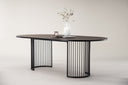 Eettafel Manolo - ovale eettafel met tafelblad in Zwart en walnoot