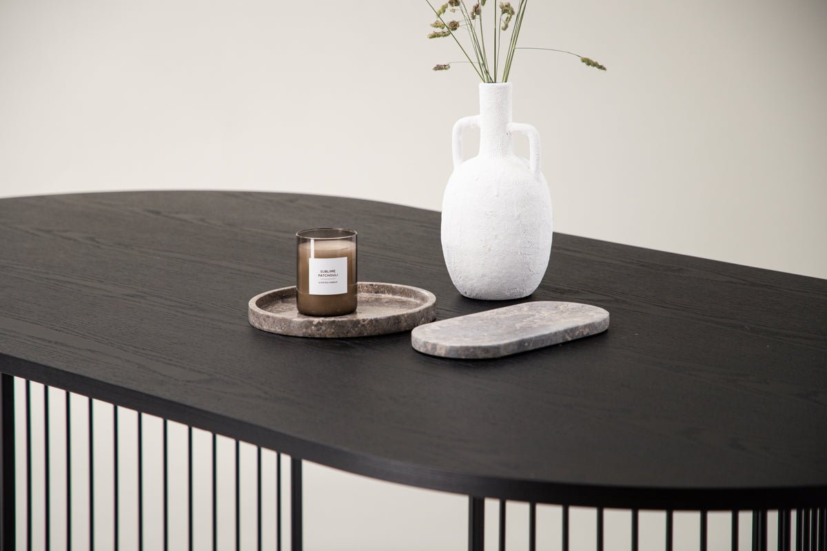 Eettafel Manolo - ovale eettafel met tafelblad in Zwart en walnoot