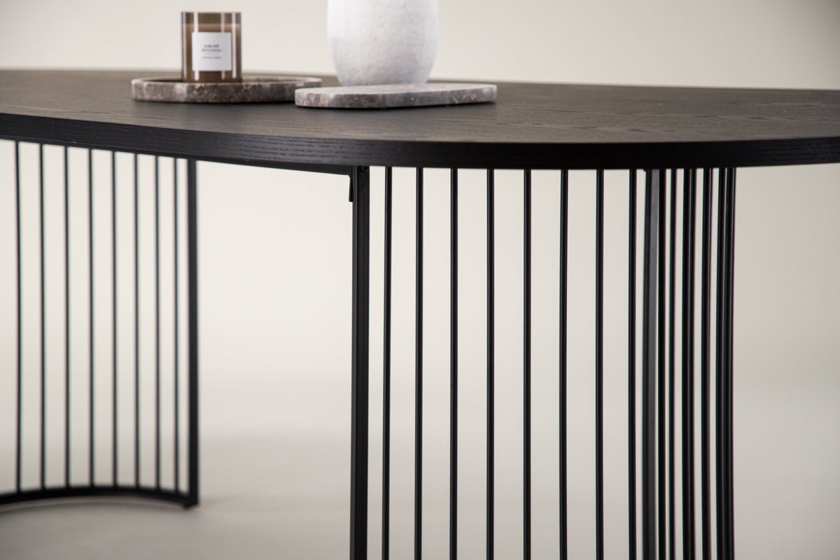 Eettafel Manolo - ovale eettafel met tafelblad in Zwart en walnoot