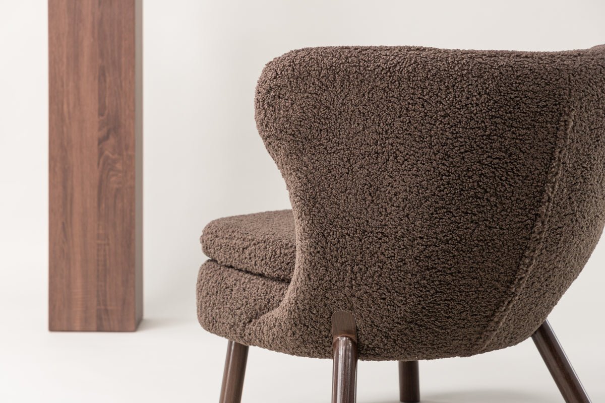 Designer Lounge Sessel Eldvik – Teddy-Optik Braun