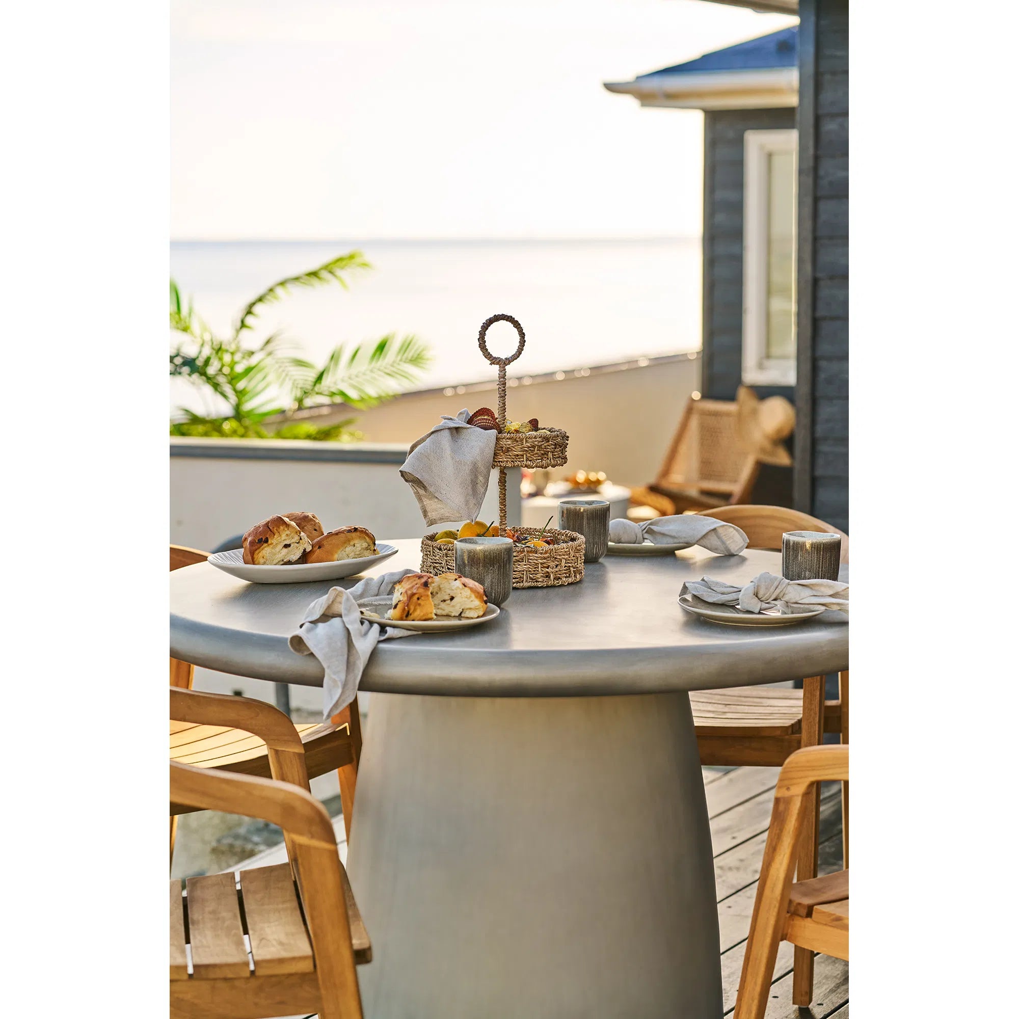 Assiette Haviona – fabriquée en grès beige (lot de 4)