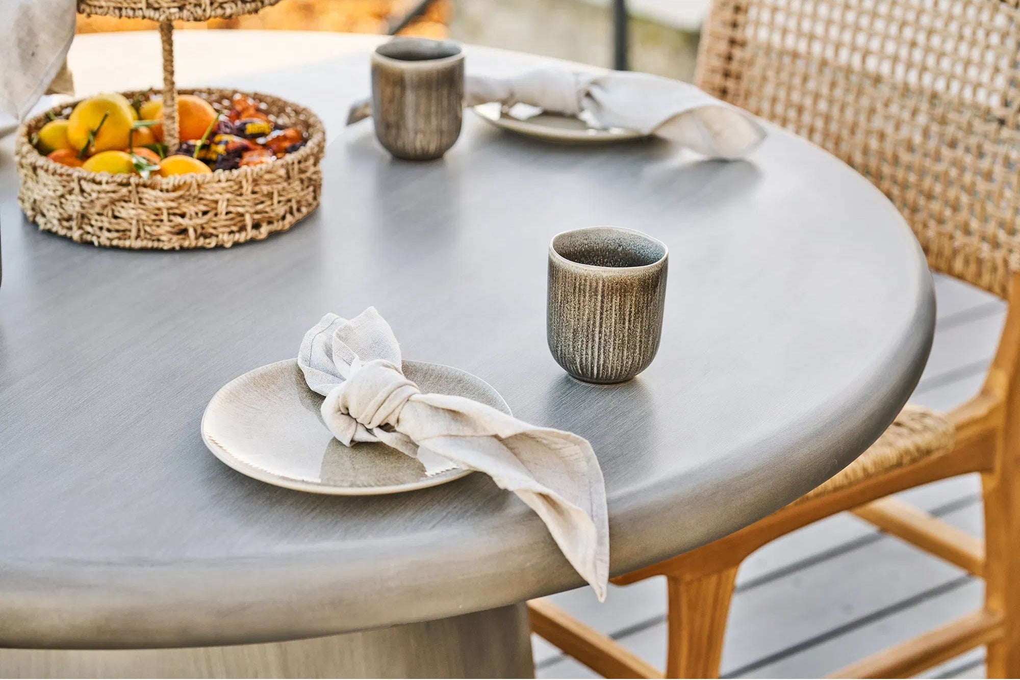 Teller Haviona – gemaakt van steengoed in beige (set van 4)