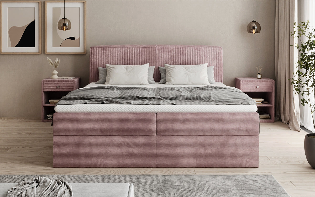 Boxspringbett Marea in Cord mit Stauraum