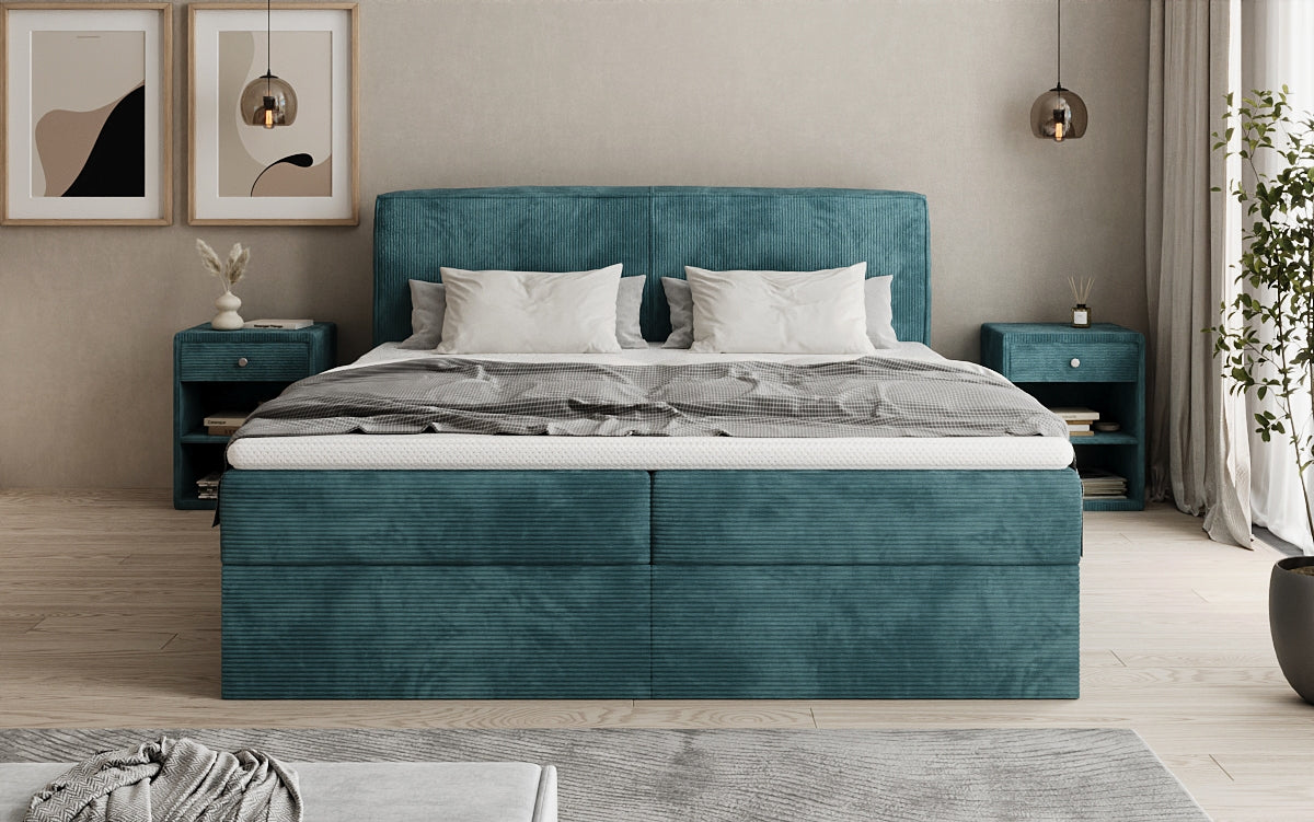 Boxspringbett Marea in Cord mit Stauraum