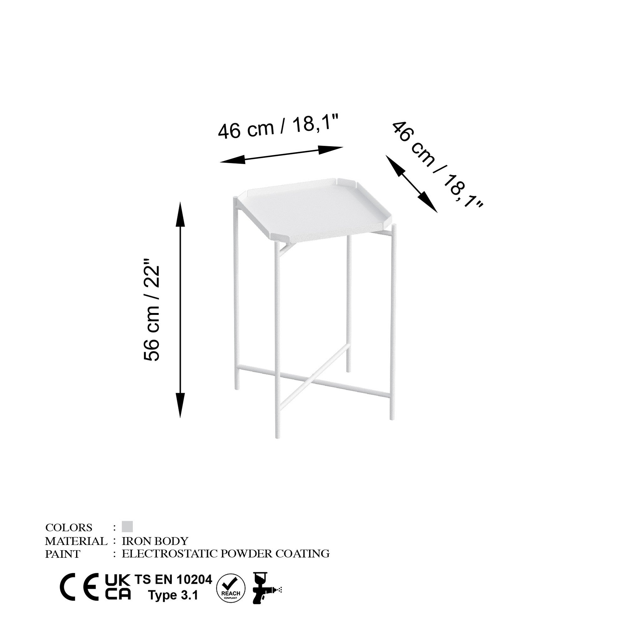 Table basse Arvello – Design métallique épuré disponible en 3 couleurs