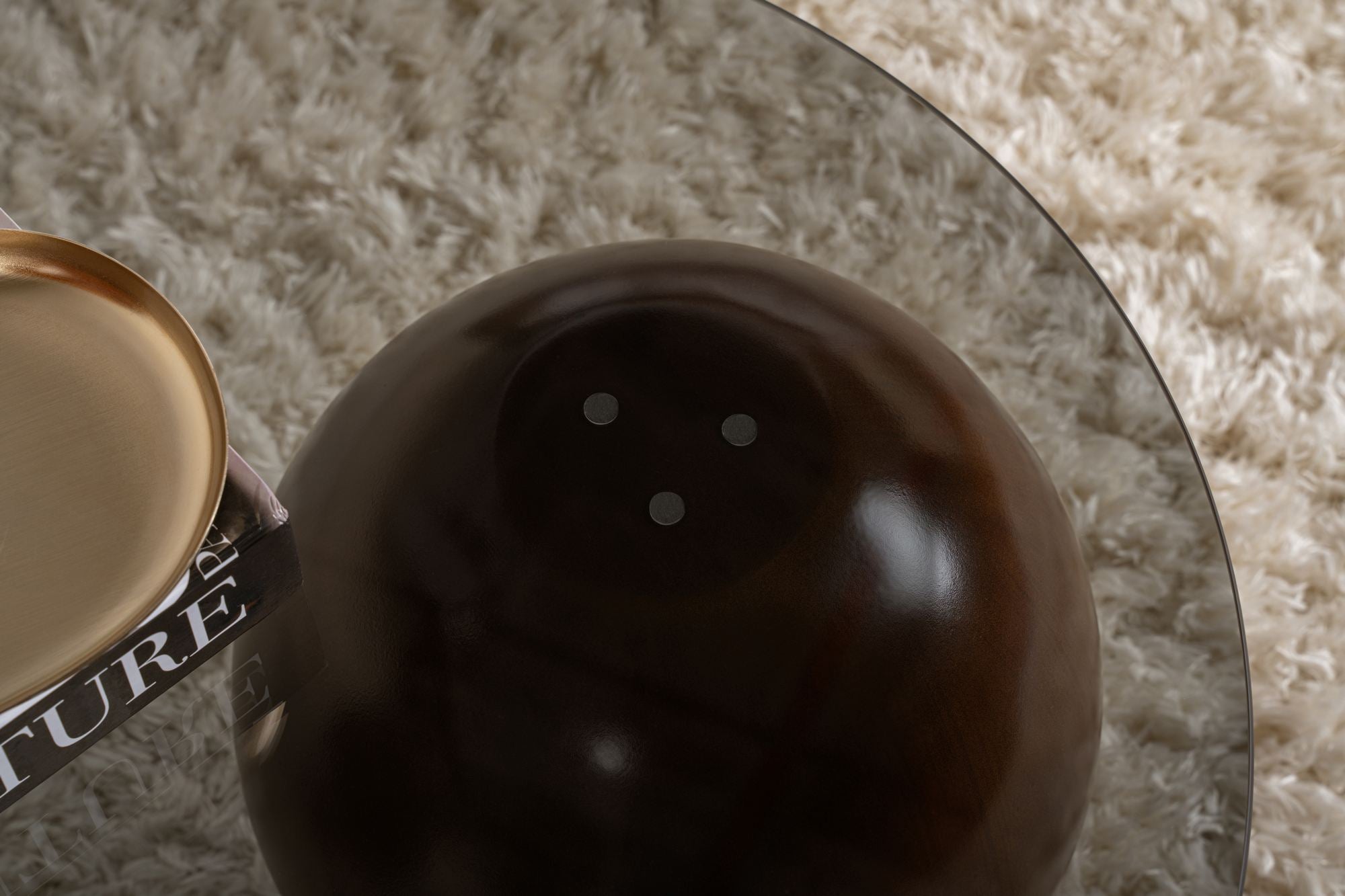 Salontafel Belaro - met gebogen glazen blad