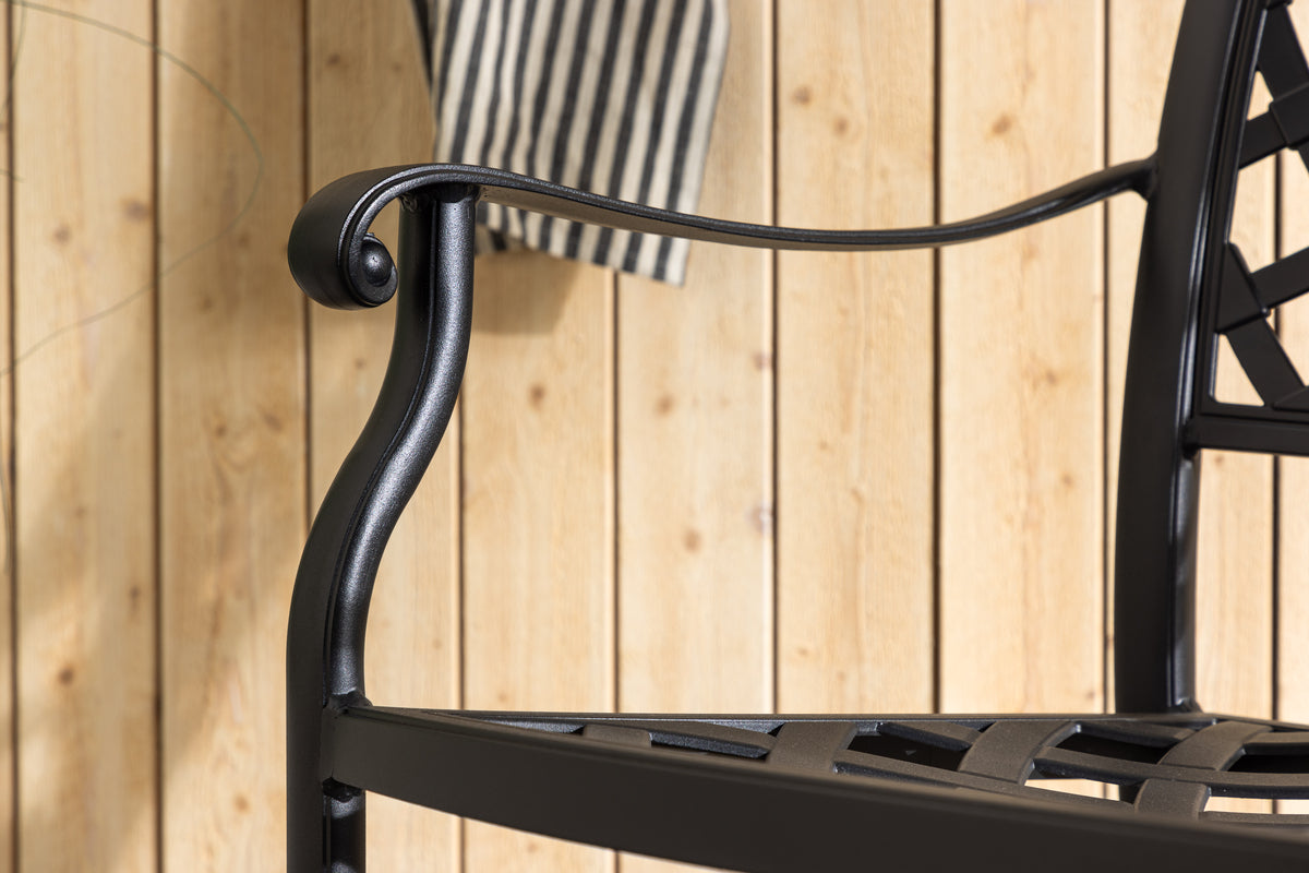 4er Set Gartenstuhl Auri - ein schlichter schwarzer Stuhl aus Aluminium