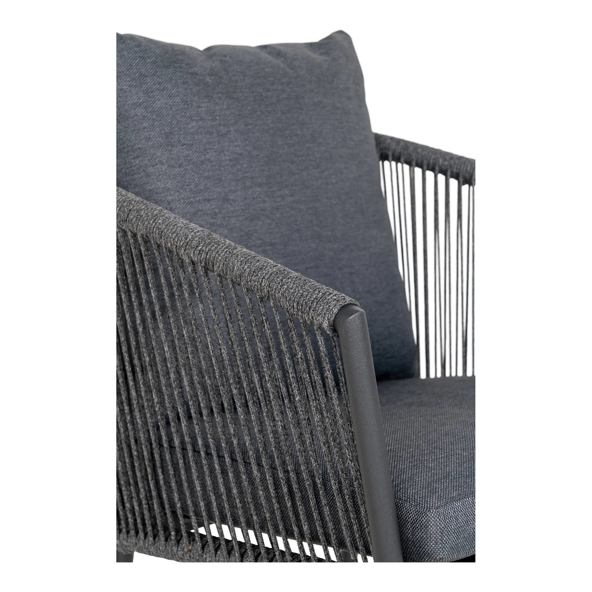 4er Set - Gartenstuhl Tavira Schwarz/Grau