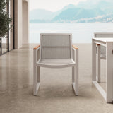 4er Set Vayla Gartenstuhl mit Armlehnen – Aluminium & Robinienholz | Aevora™ Kollektion