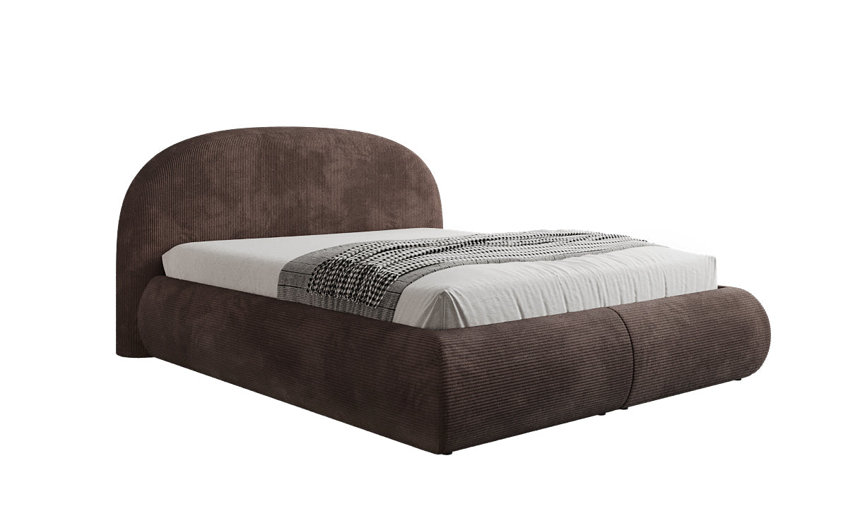 Designer Polsterbett Loop in Cord mit Stauraum