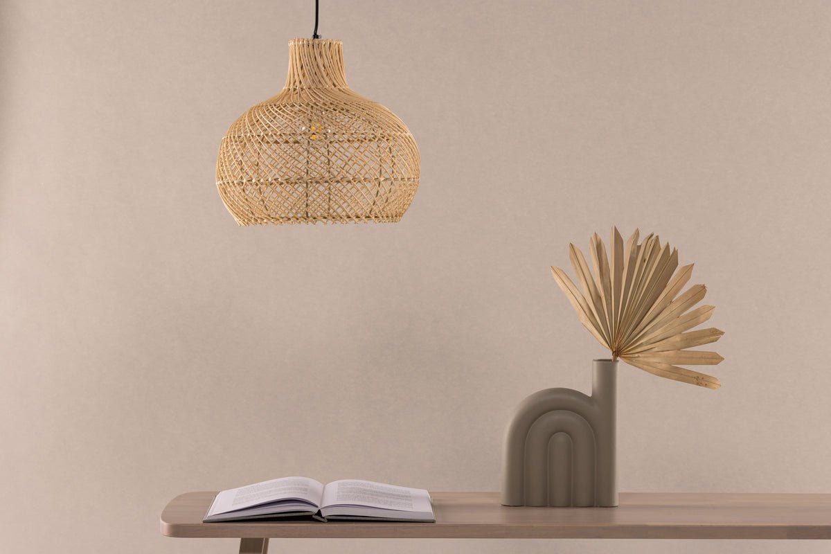 Hanglamp „Johannesburg“ – Van rotan in natuuroptiek