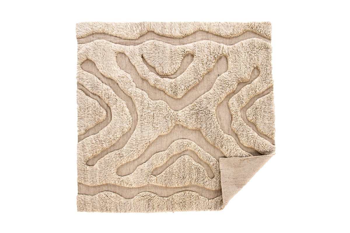 Vloerkleed Dimi – handgeweven in Beige van wol