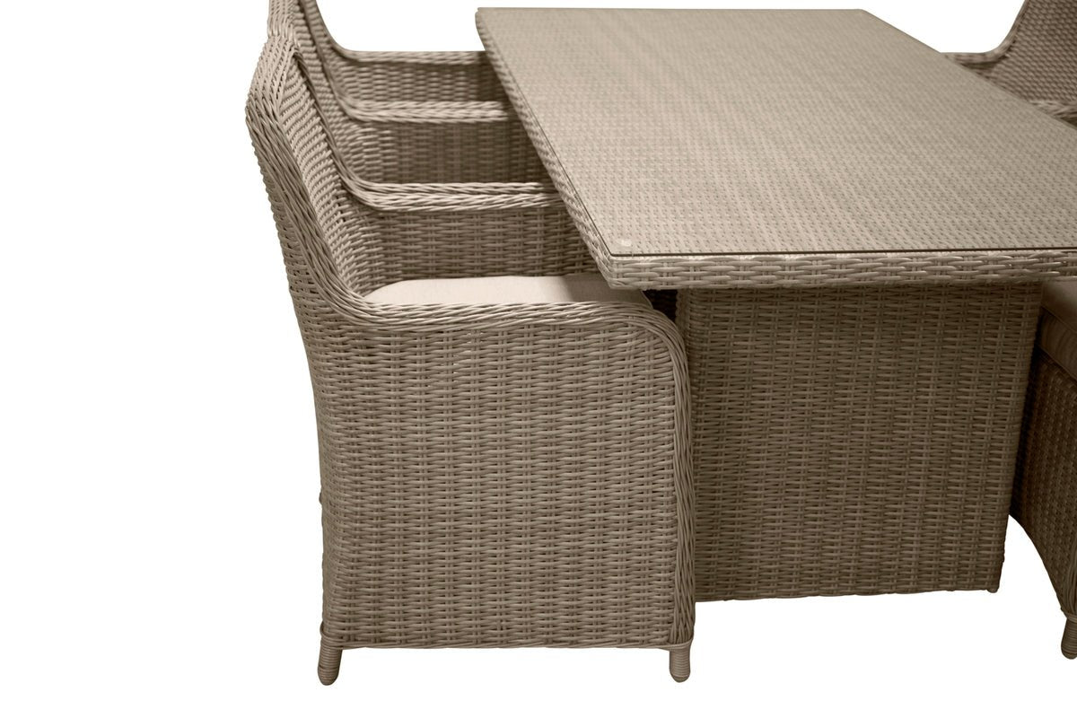 Tuin Eetgroep Valencia – 7-delige tuinmeubelset van polyrattan