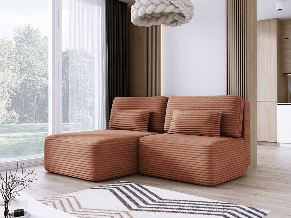 Designbank Tilia Ribstof met slaapfunctie en opbergruimte