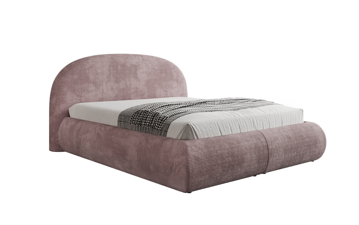 Designer Polsterbett Loop in Cord mit Stauraum