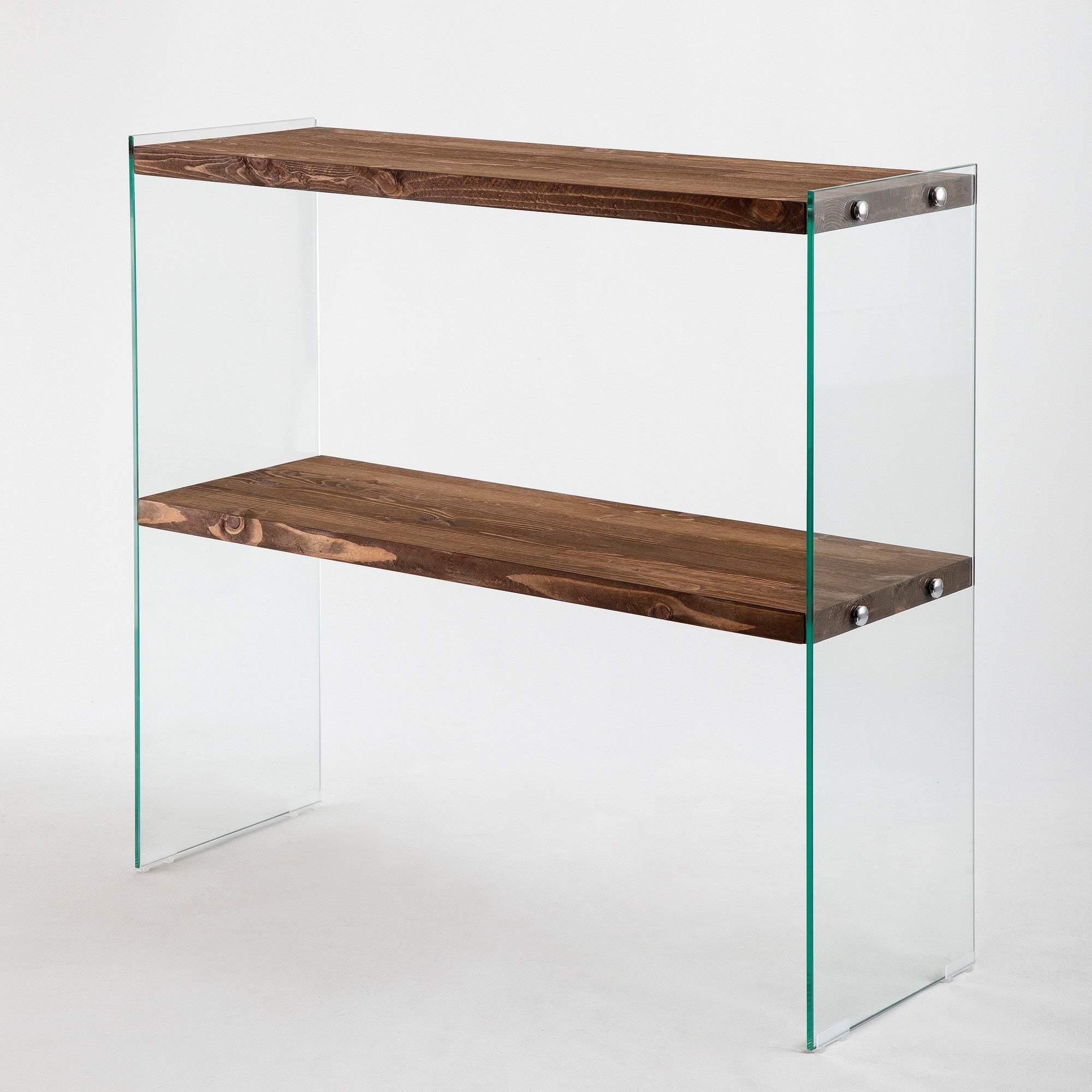 Designerkast Kirano - glazen frame met grenenhout